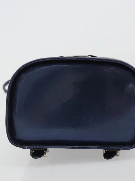 Salvatore Ferragamo Vala Backpack Patent leather Navy Silver Auth 175785 main image 10